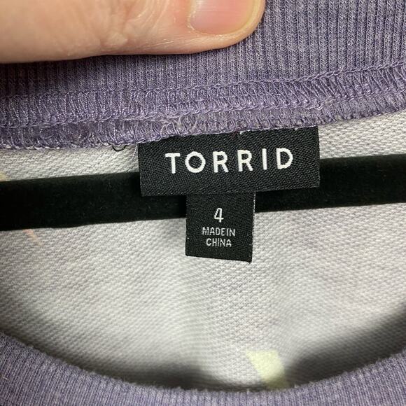 Torrid Purple Lightning Bolt Lightweight French Terry Sweatshirt Sz.4 - Picture 9 of 14